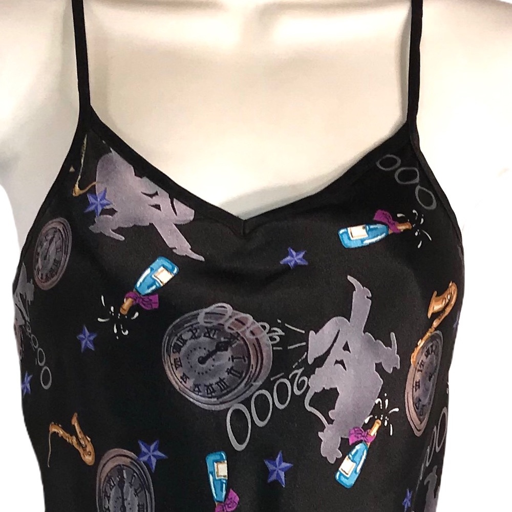 Vtg Black Satin Slip New Year’s Eve 2000 - Picture 8 of 9